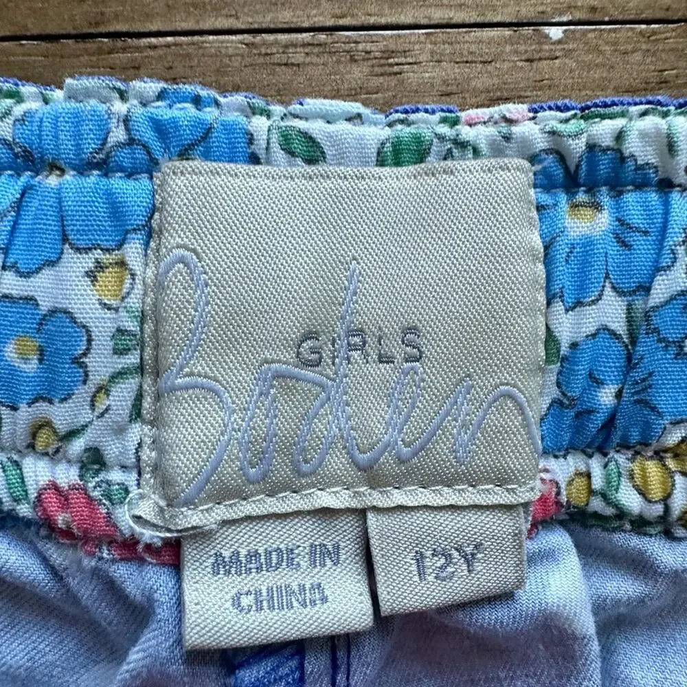 Boden Navy Blue White Polka Dot Heart Pocket Cotton Shorts European Teen Preppy